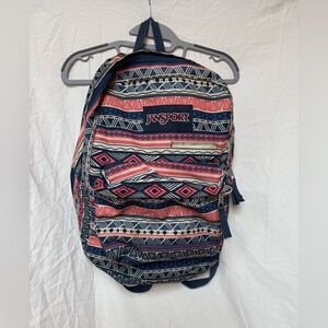 Jansport Backpack Aztec Tribal Print Digibreak Blue Pink